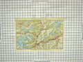 Original Old Antique Print Map Engelberg Andermatt Disentis Obwalden