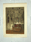Original Old Antique Print Colour Chantry Chapel Beauchamp Chapel Warwick
