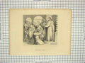 Original Old Antique Print Engraving Merciless Servant Men Meeting