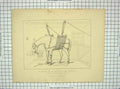 Original Old Antique Print Method Slinging Horse Hobbles Casting