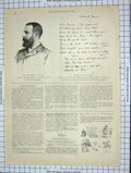 Original Old Antique Print Portrait Francis-Marion Crawford Autograph
