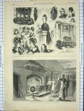 Old Antique Print 1875 Roasting Baron Beef Windsor Fawcett Dickens Eliot 19th