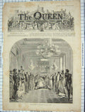 Original Old Antique Print 1861 First Investiture Order Star India Royalty 19th