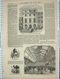 Original Old Antique Print 1859 Architectural Union Conduit Street London 19th