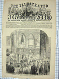 Original Old Antique Print 1860 Lord Macaulay Westminster Abbey Poet'S Corner