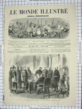 Old Antique Print 1870 Seige Paris Villiers Champigny Prussian Prisoners 19th