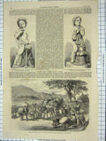 Original Old Antique Print 1866 Austrian Peasants Vienna Sculpture Adams Bell