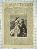 Original Old Antique Print 1861 Portrait Sophy Lionel Romance Yeames Victorian