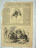 Original Old Antique Print 1860 Moorish Sier Spanish Army Surgeon Prisoner 19th