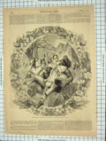 Original Old Antique Print 1856 English Customs Lifting Easter Romance 19th