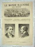Original Old Antique Print 1872 Portrait Victor Lefranc Goulard 19th