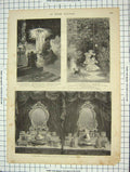 Old Antique Print Toilette Maison Chistofle Children Swing Lorraine Angel