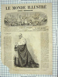 Original Old Antique Print 1867 Portrait Cardinal Sterckx Malines Belgique 19th