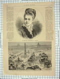 Old Antique Print Portrait Princesse Frederique De Hanovre Verglas Paris 19th