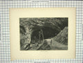 Original Old Antique Print Peak Cavern Cave Man Wales Engraving 20th Century