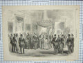 Original Old Antique Print Request Marriage Princess Clotilde Sardaigne General
