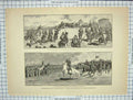 Original Old Antique Print Battle War Siers Village Montgaillard General Breart