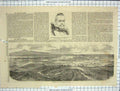 Original Old Antique Print 1866 Archduke Albert Commander View Battle Custozza