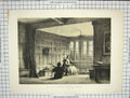 Antique Old Print Ref.4 Bay Window Dining Room Haddon Hall Dershire Engraving