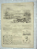 Original Old Antique Print Le Sport Salon Nice Horse Racing Dernier Rebus