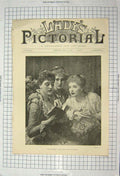 Original Old Antique Print 1892 Portrait Beautiful Ladies Women Book Victorian