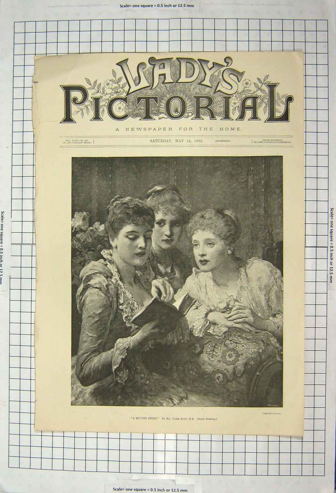 Original Old Antique Print 1892 Portrait Beautiful Ladies Women Book Victorian