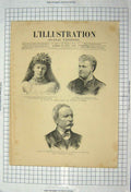 Original Old Antique Print 1883 Portrait Marie Valerie D'Autriche Lavayssiere