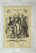 Original Old Antique Print Fickle Father Time 1871 Poem Crying Man Romance 19th