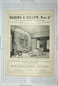 Old Antique Print 1912 Waring Gillow Paris Advertisement Bruxelles Madrid 20th