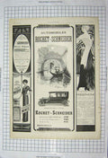 Old Antique Print 1912 Advertisement Rochet-Schneider Motor Car Maigrir 20th
