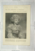 Original Old Antique Print 1900 Loan Birmingham Betty Duchess Devonshire Reyn
