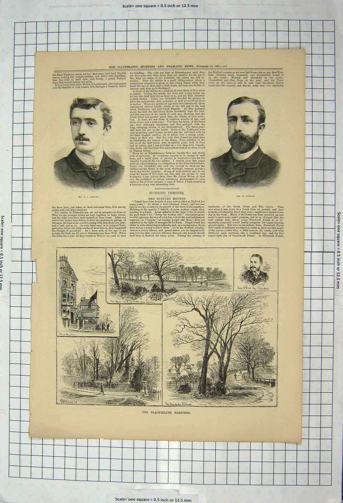 Original Old Antique Print 1885 Lonnen Sudell Blackheath Harriers Reed Kidbrook