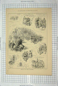 Original Old Antique Print 1886 Opening Parliament Policeman Horses Guards 19th