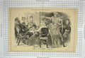 Original Old Antique Print 1871 Vacant Seat Crown Noblemen Lady 19th