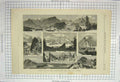Old Antique Print 1882 Vier Waldstadter Lake Lucerne Rigi Alps Alpnacht 19th