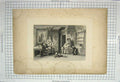 Original Old Antique Print Family Home Scene Children Engraving Rippingille