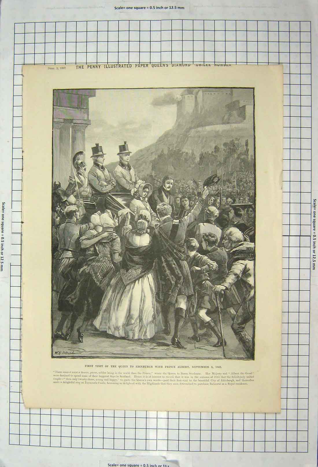 Old Antique Print 1897 Queen Edinburgh Prince Albert Kensington Osborne 19th