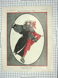 Original Old Antique Print Colour Ladies Fashion Dresses Idylle Sur Glace