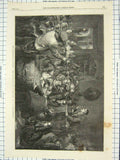 Original Old Antique Print International Exhibition Auction Sale Art Painting
