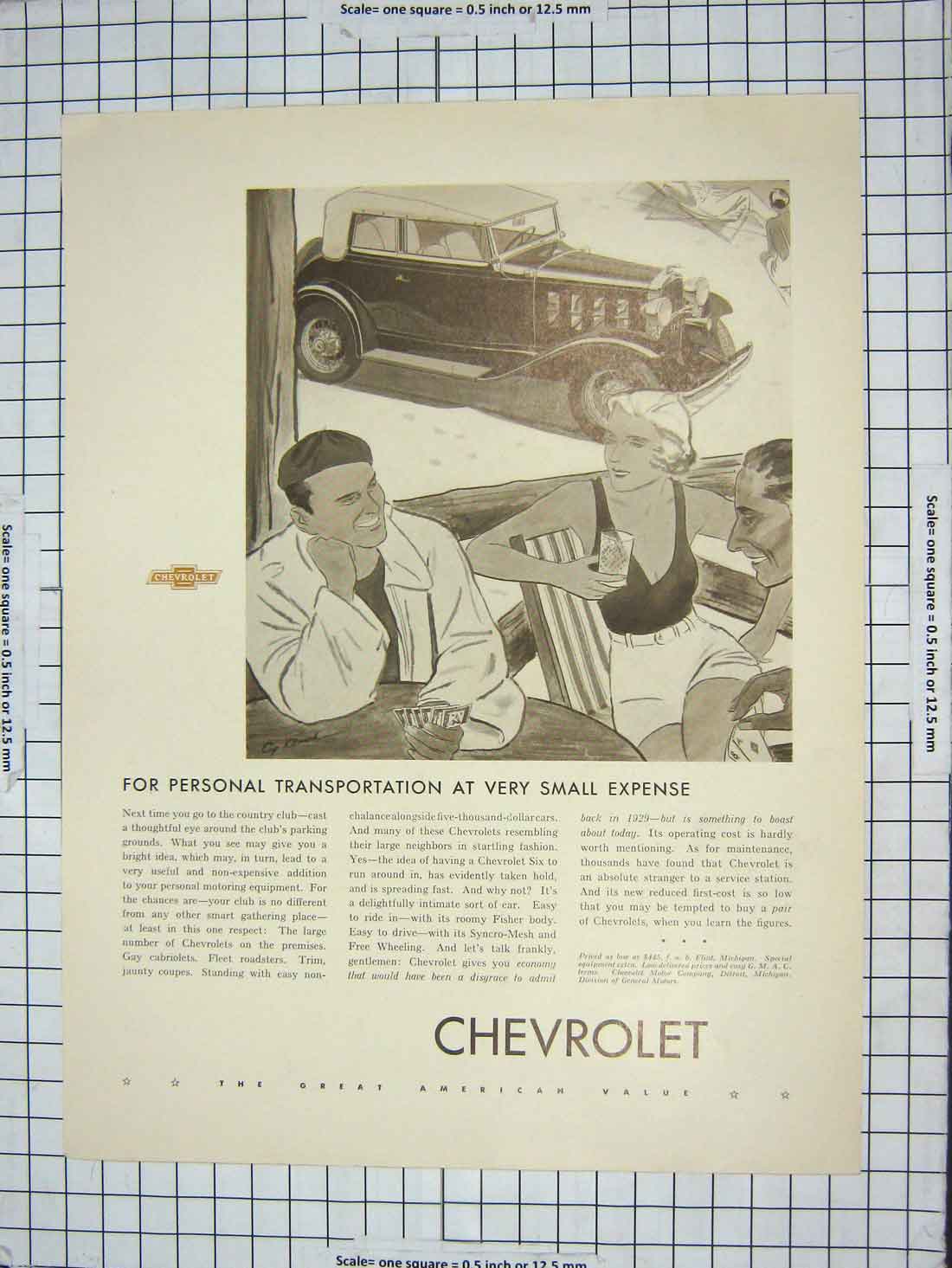 Original Old Antique Print Advertisement Chevrolet Motor Car Transport