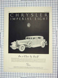 Original Old Antique Print Advertisement Chrysler Imerial Eight Motor Car