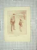 Original Old Antique Print Man School Boy Belcher Pageant Costumes Harrison