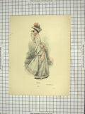 Original Old Antique Print Portrait Marie Baumer Policeman Pie Corner Burton