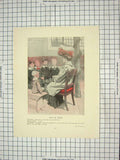 Original Old Antique Print Teacher School Children Browne Honeymoon Hotel