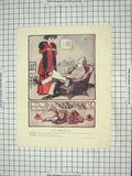 Original Old Antique Print Brock Man Lady Benedick Colour Romance Greig