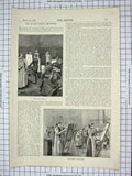 Original Old Antique Print 1895 Slade School Women Art Sculptors Afternoon Tea