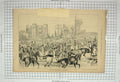 Original Old Antique Print 1880 North Warwickshire Kenilworth Hunting Sport