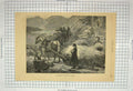 Original Old Antique Print Agriculture Horse Hay Cart Norway
