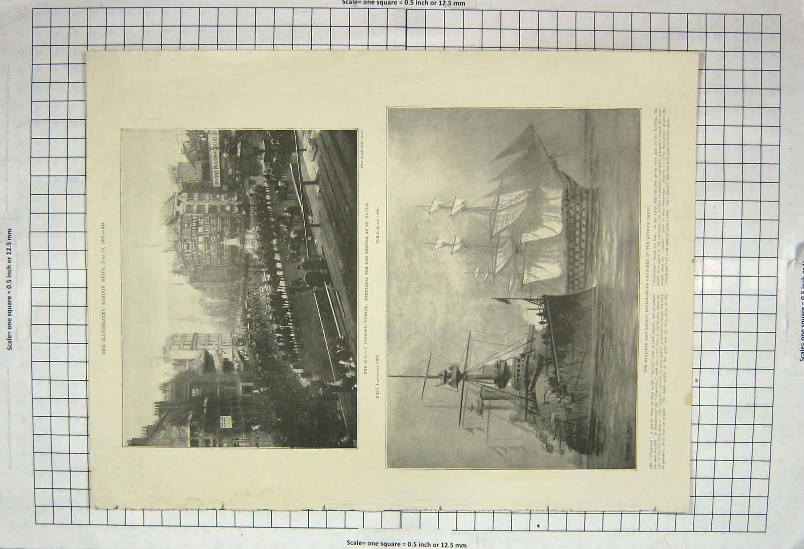 Old Antique Print 1897 Queen Diamond Jubilee St. Paul'S Ship Illustrious 19th