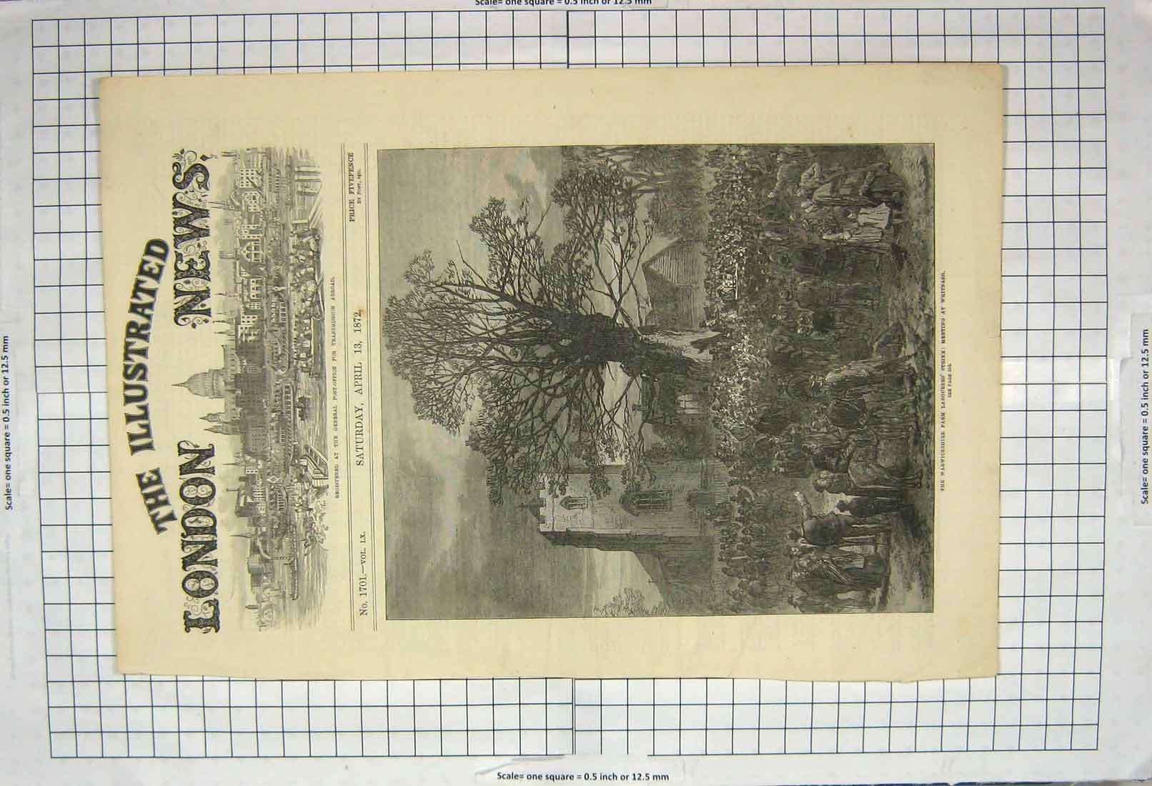 Old Antique Print Ref.5 1872 Warwickshire Farm Labourers Strike Whitnash
